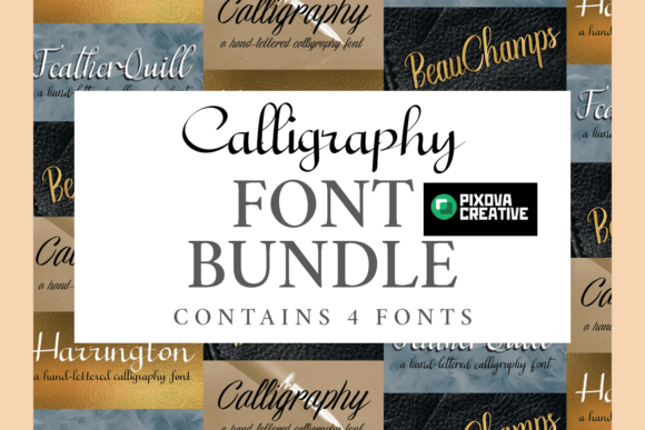 Calligraphy Bundle: Four Hand-Crafted Fonts for Creative Projects