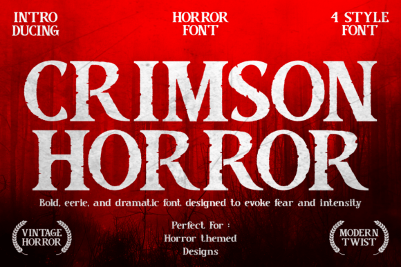 Crimson Horror: The Bold Serif Font for Fearless Designs